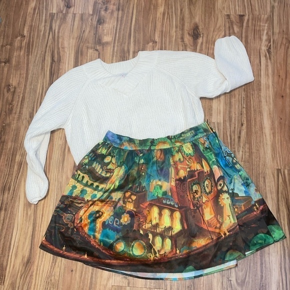 Hot topic womens skirt XL 16 18 mini Book of life satin character movie goth - Picture 2 of 7